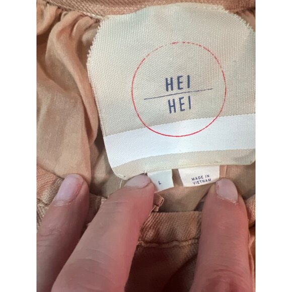 Anthropologie Hei Hei Zip up Peach Top Size Medium Bomber Jacket Lightweight lg - Picture 3 of 7